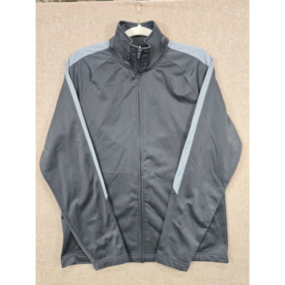 Xersion Quick-Dri Mens Track Jacket Gray Full Zip Athletic Warm Up Medium